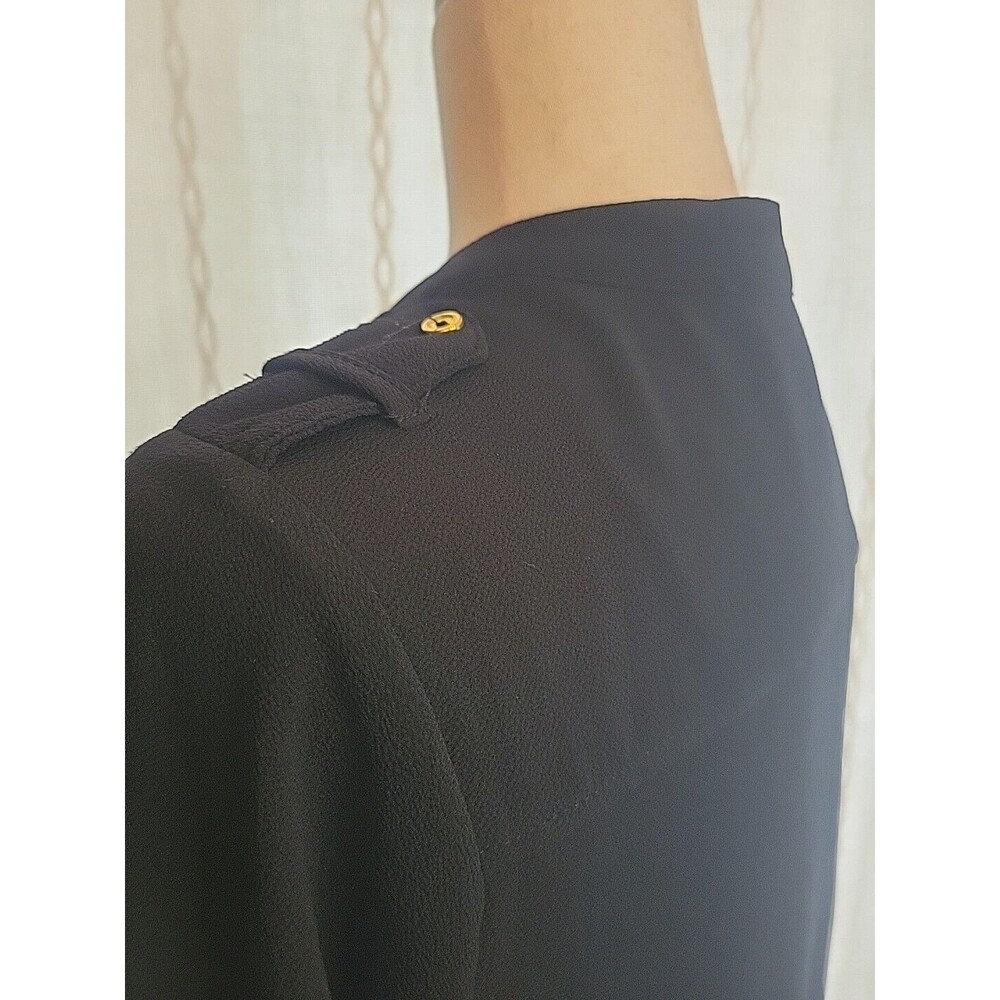 Haute Monde Lightweight Utility Style Dress Black Gold Hardware Pockets Medium - Picture 7 of 14
